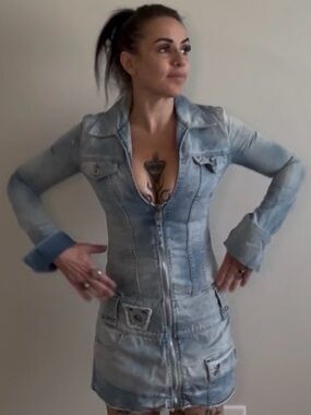 Diesel Light Blue Long Denim Jacket with Zip and Patch Moto Y2K Vintage